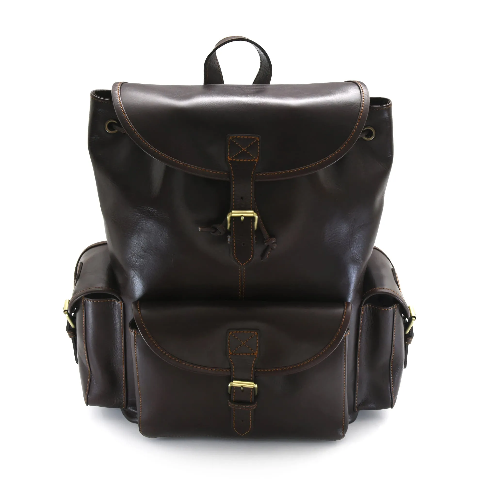 392150 Large Backpack in Full Grain Dark Brown Leather | Style n Craft