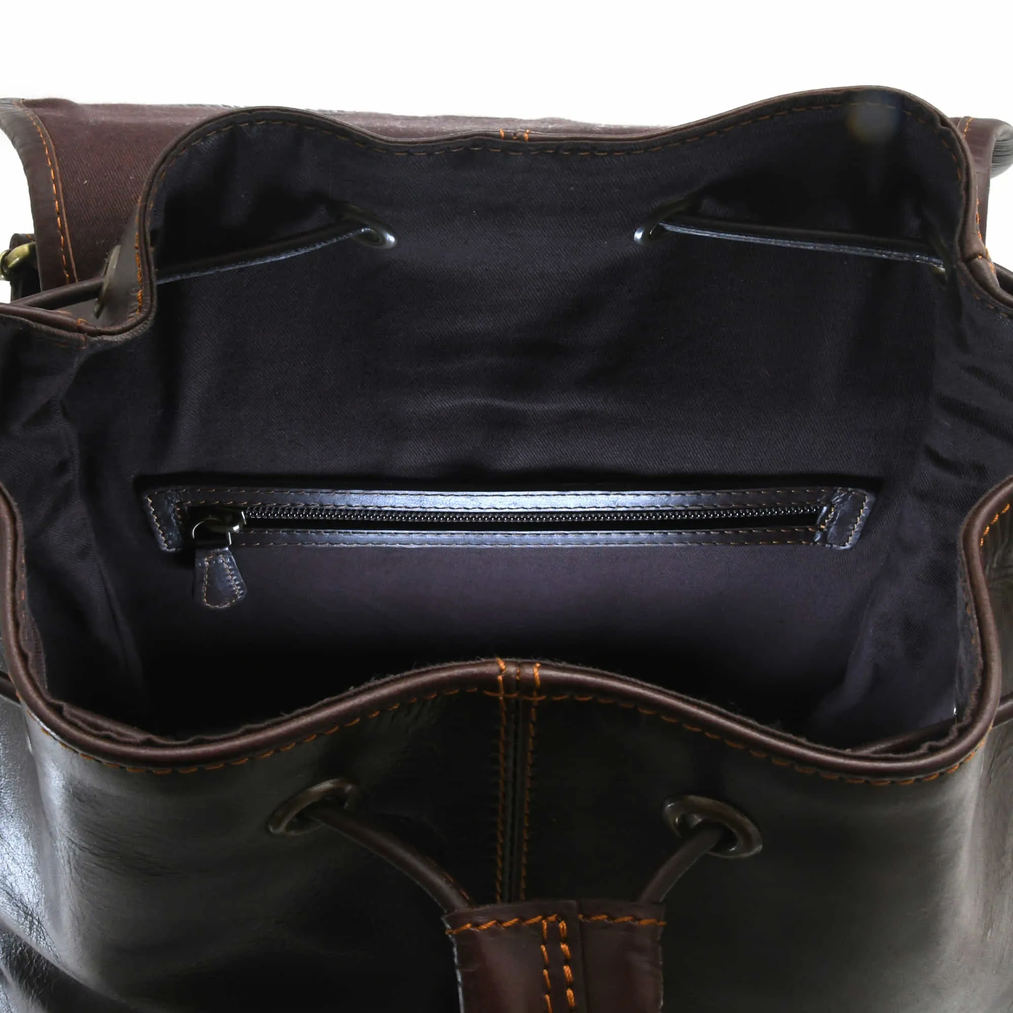 392150 Large Backpack in Full Grain Dark Brown Leather | Style n Craft