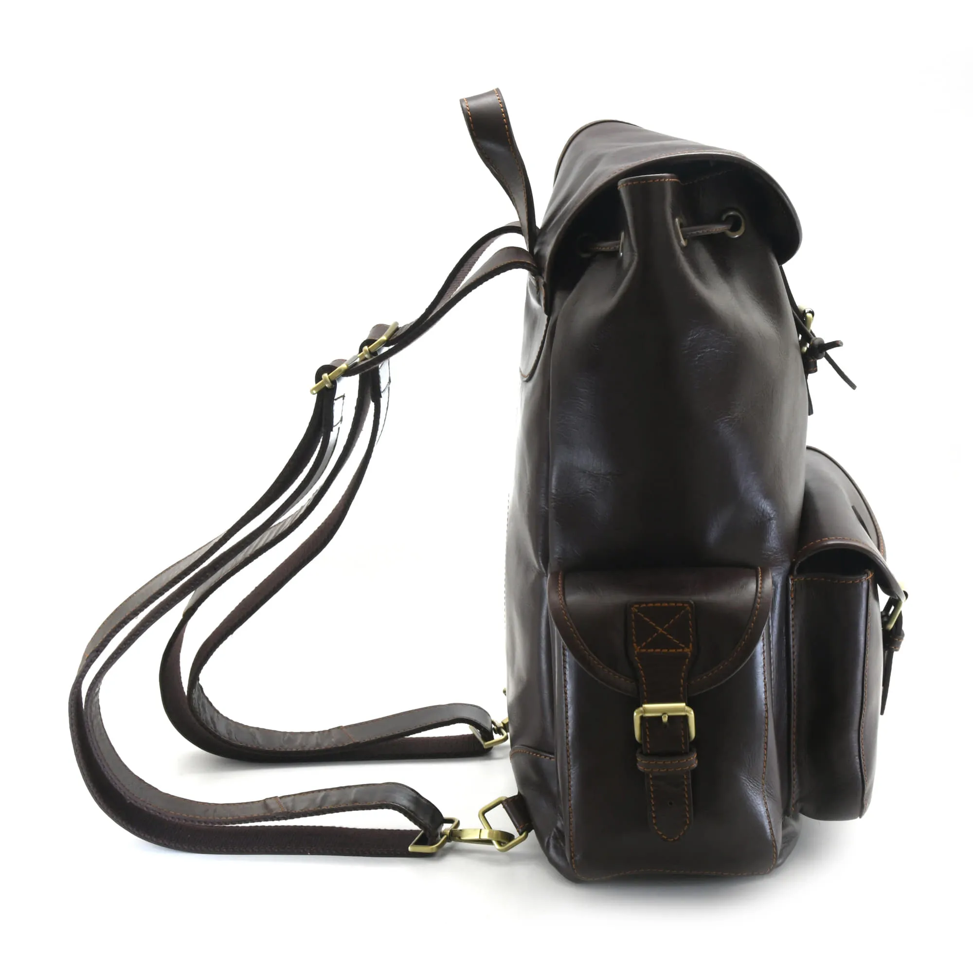 392150 Large Backpack in Full Grain Dark Brown Leather | Style n Craft