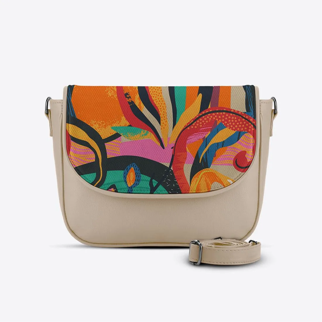 Beige Messenger Crossbody Mixed Flow