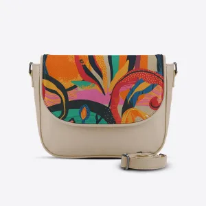 Beige Messenger Crossbody Mixed Flow