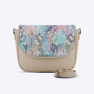 Beige Messenger Crossbody Vibrant purple