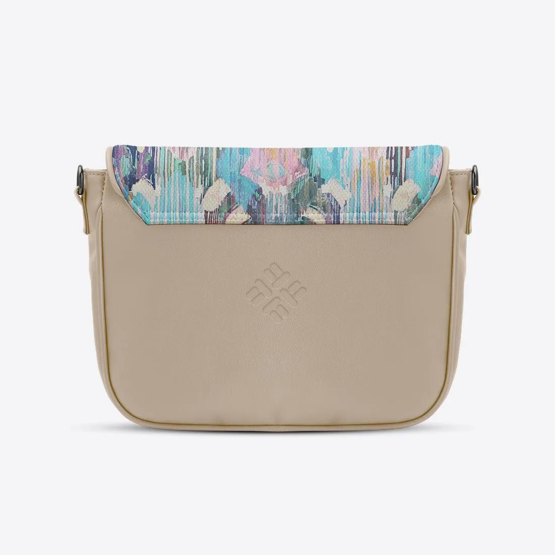 Beige Messenger Crossbody Vibrant purple