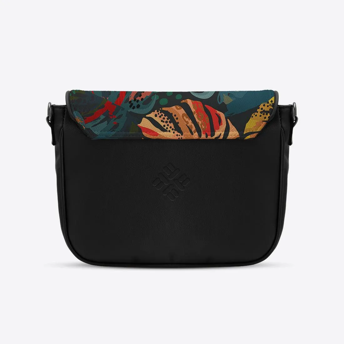 Black Messenger Crossbody Big Leafs