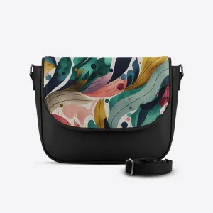 Black Messenger Crossbody Color Flow