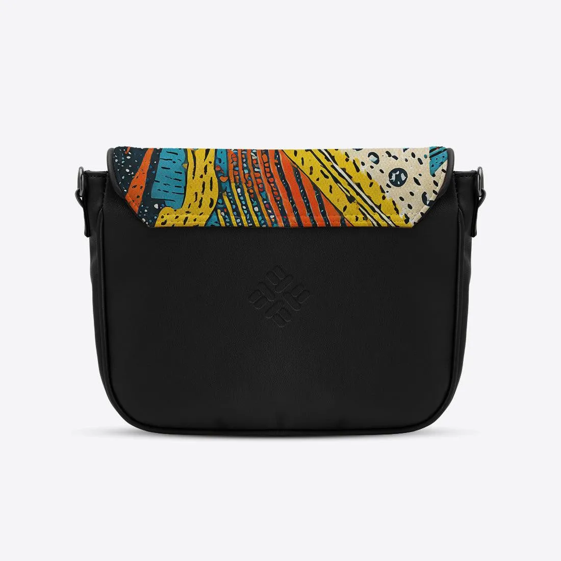 Black Messenger Crossbody Mixed Shapes