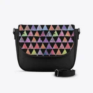 Black Messenger Crossbody Rainbow triangles