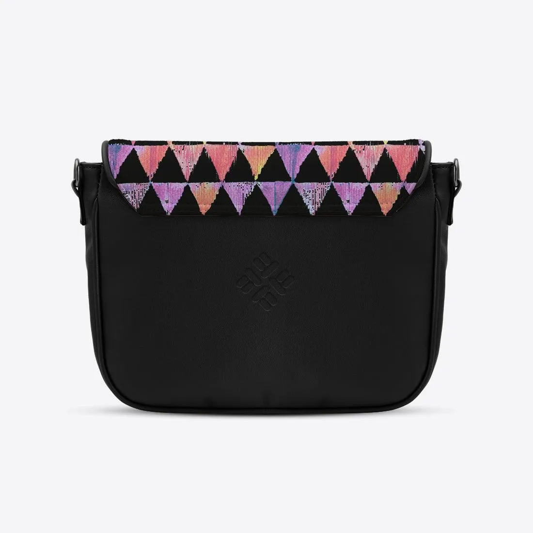 Black Messenger Crossbody Rainbow triangles