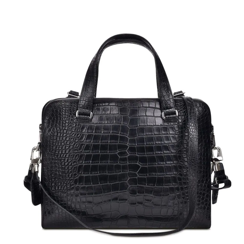 BO421AL - Cuadra black business casual alligator messenger bag for men / women