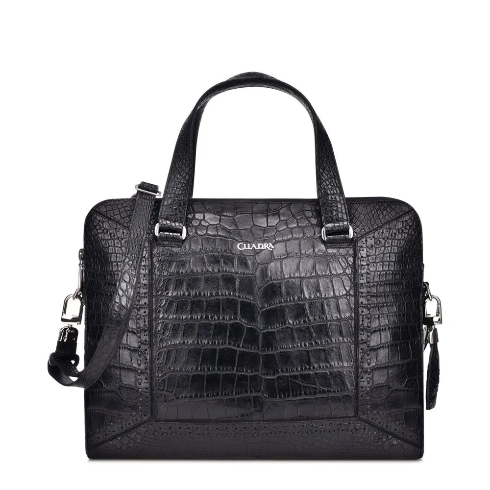BO421AL - Cuadra black business casual alligator messenger bag for men / women