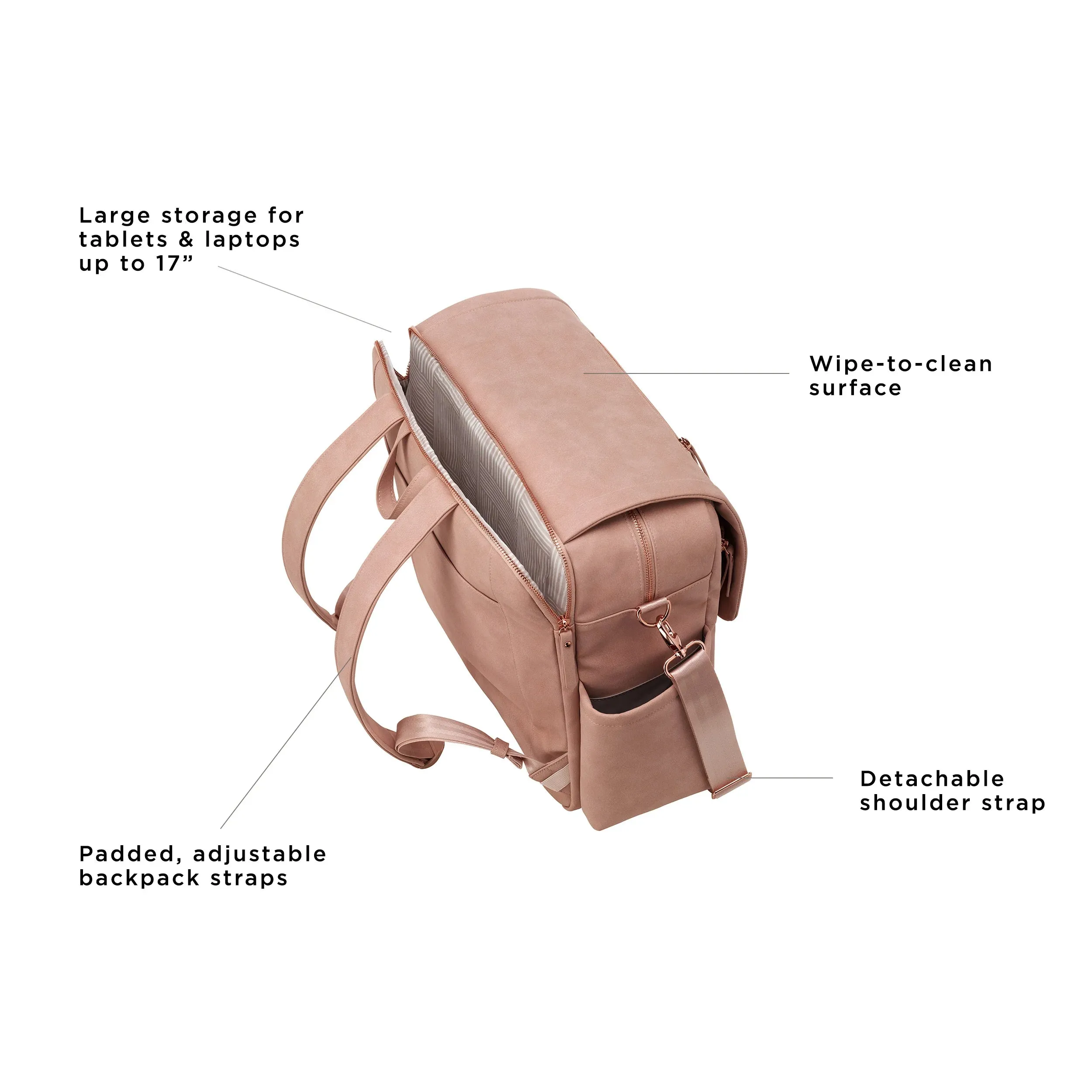 Boxy Backpack Deluxe in Toffee Rose