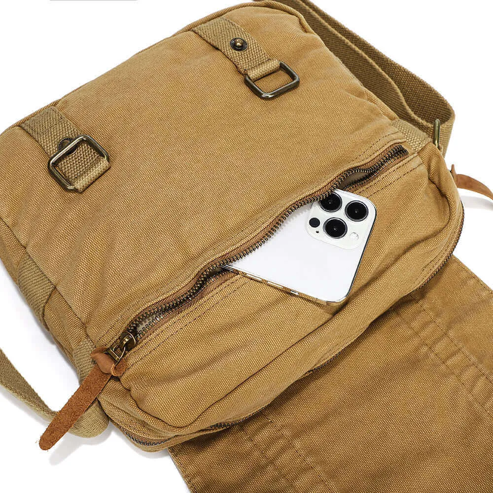 Canvas Crossbody Messenger Bag - Casual and Versatile