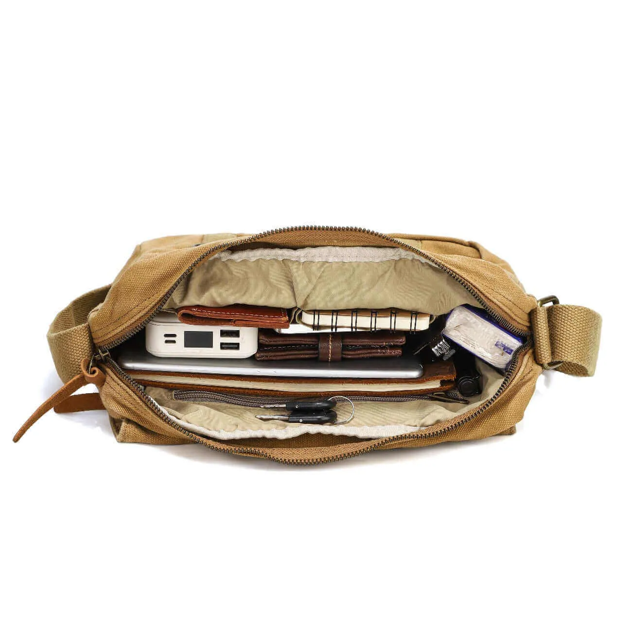 Canvas Crossbody Messenger Bag - Casual and Versatile