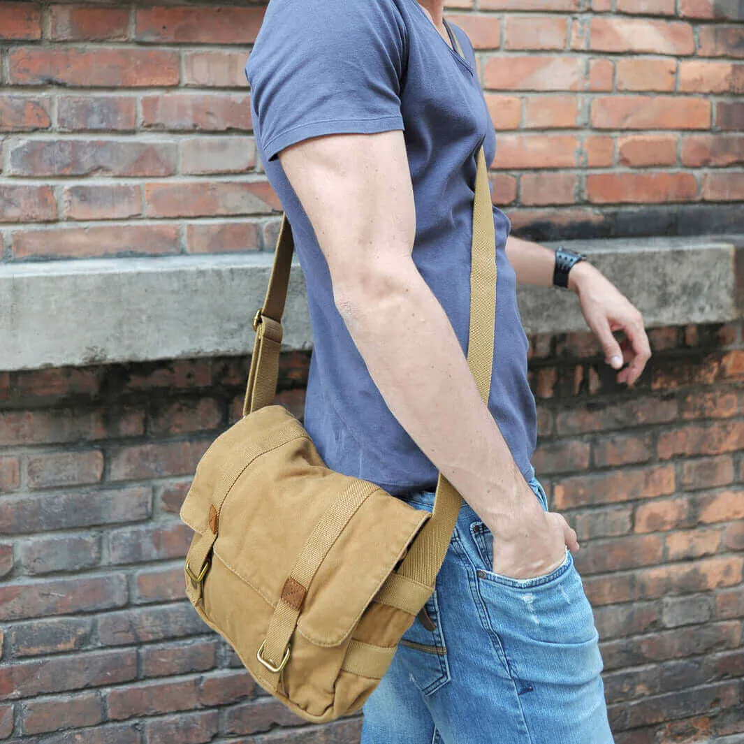 Canvas Crossbody Messenger Bag - Casual and Versatile
