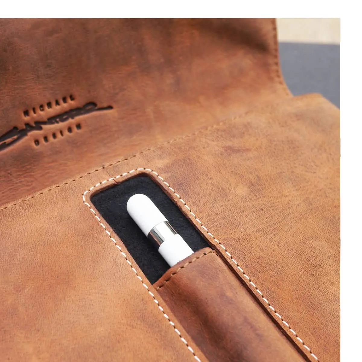 Chic Leather Crossbody Tablet Carrier for Devices Up to 13-Inches