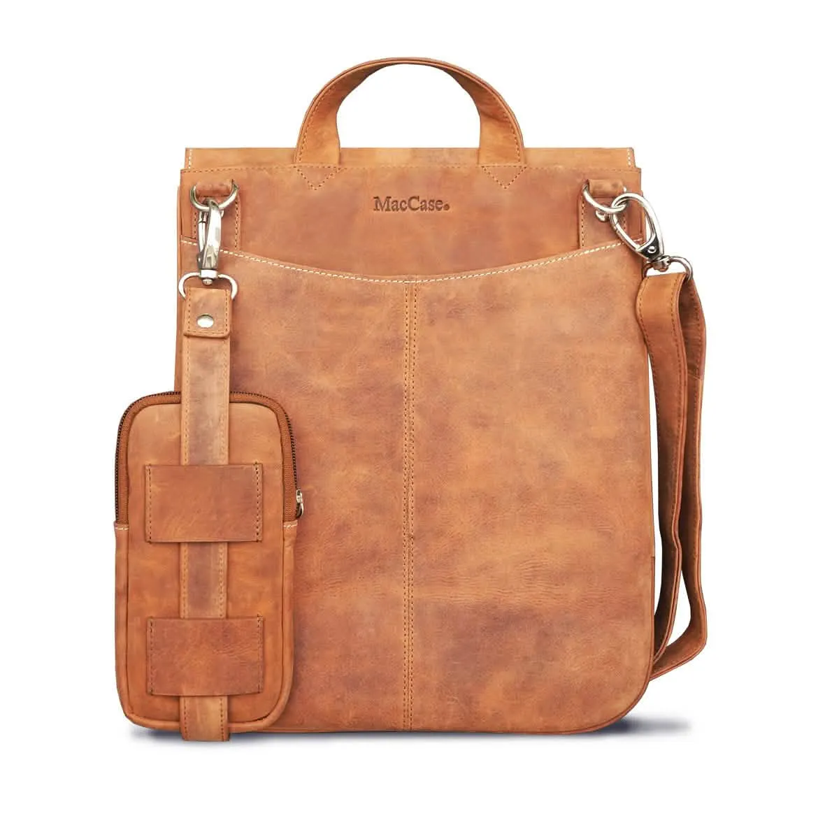 Chic Leather Crossbody Tablet Carrier for Devices Up to 13-Inches