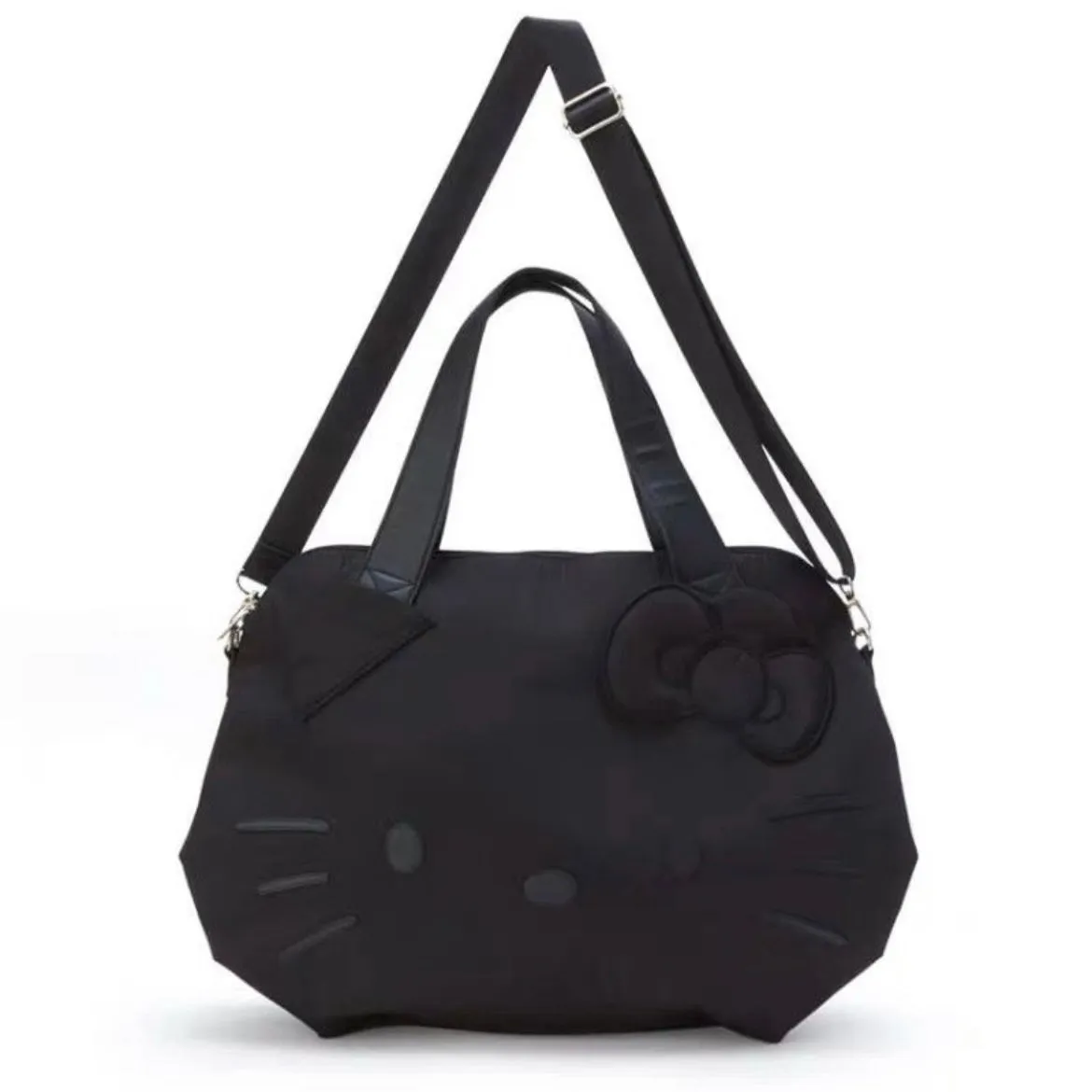 Hellokitty Black Large Travel Tote Bag Waterproof Expandable Duffel Gym Tote Bag