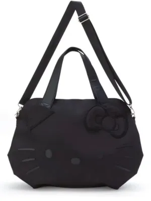 Hellokitty Black Large Travel Tote Bag Waterproof Expandable Duffel Gym Tote Bag