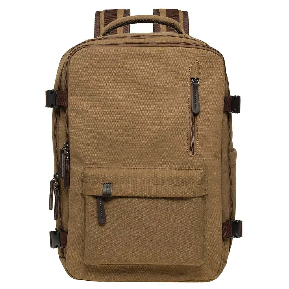 KAUKKO Canvas Travel Backpack, Personal Item Airline Approved, Carry On Backpack