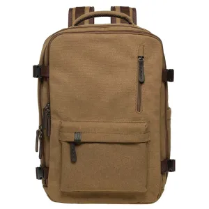KAUKKO Canvas Travel Backpack, Personal Item Airline Approved, Carry On Backpack