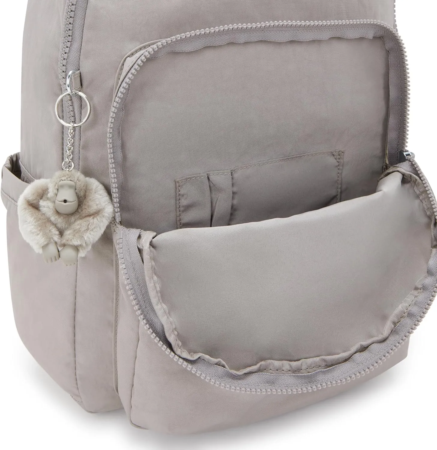 Kipling Seoul Large Nylon Laptop Backpack Grey Gris