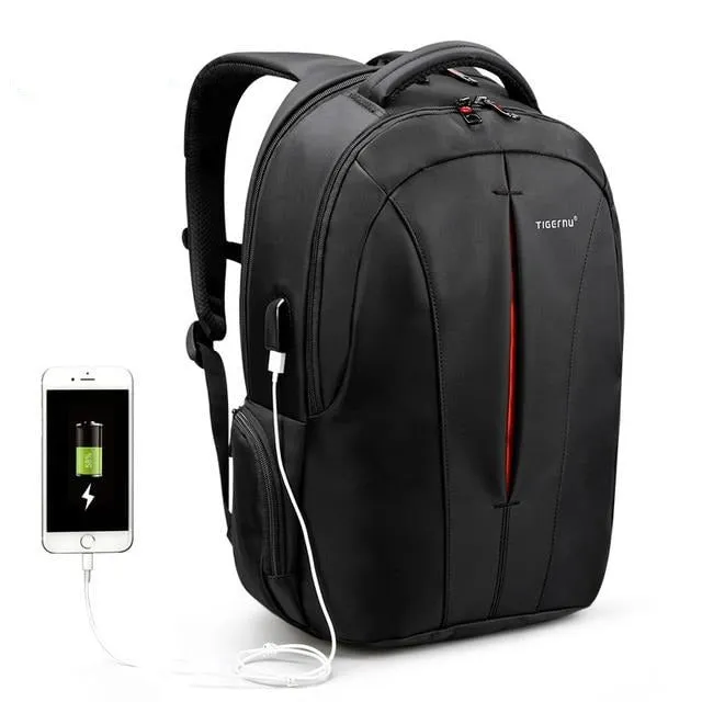 Men's Anti-Theft Waterproof Laptop Backpack with USB Charging and TSA Lock