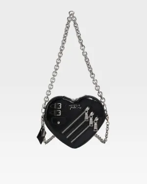 Mini Heart Novelty Bag in Black