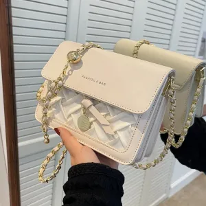 Minimalist Vegan Leather Crossbody Bag, Design Luxury Shoulder Handbag, Elegant Evening Clutch Bag for Women, Retro Square Messenger Bag