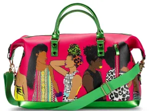 Pardon My Fro Squad Travel Bag - Flirty Pink