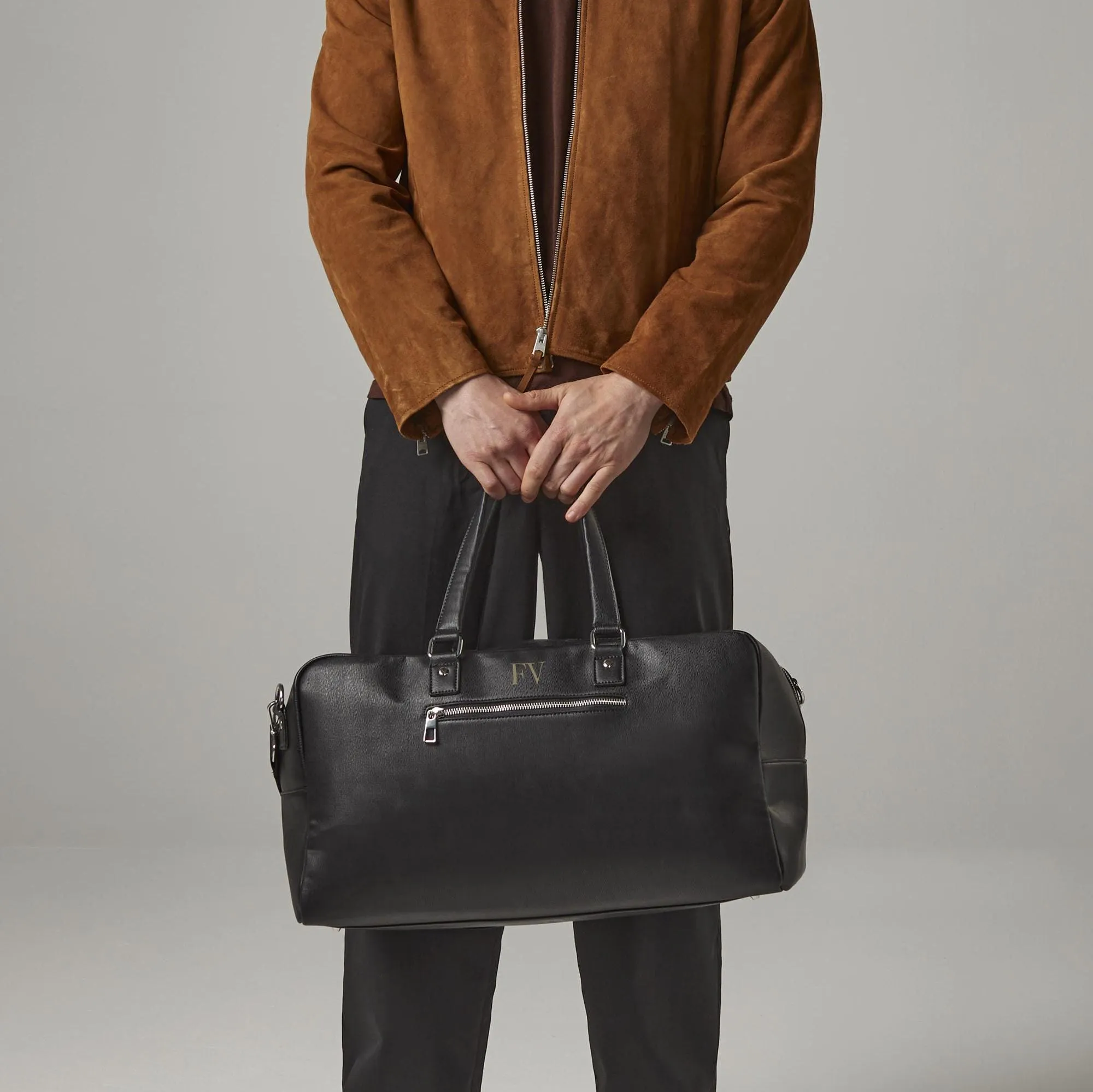 Personalised mens holdall weekend bag, Leather look bag, Faux leather Duffel bag, Best man gifts, Gifts for boyfriend, dad, groomsmen gift