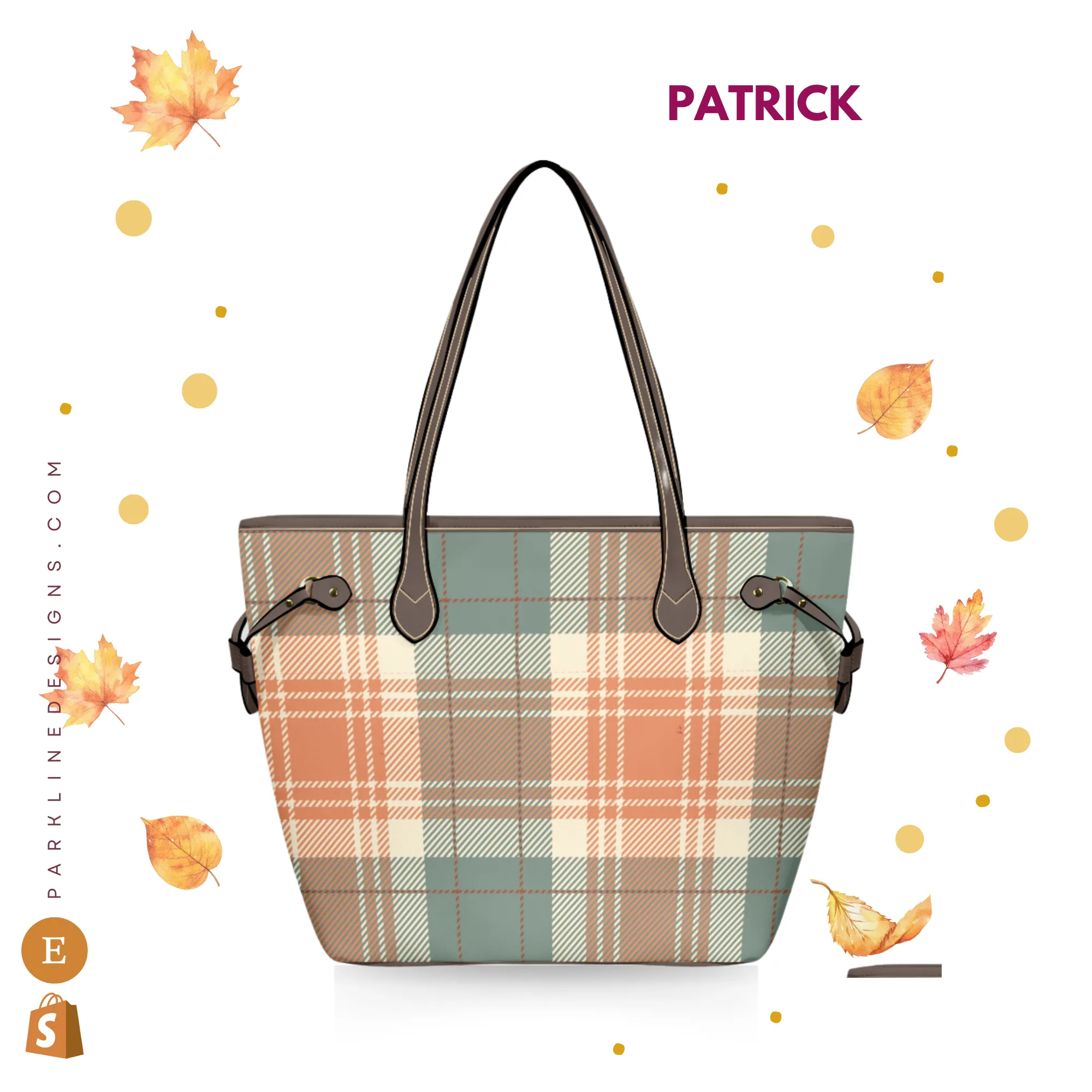 Pumpkin Patch Leather Bag| Perfect Autumn Gift for Her | Elegant & Durable Fashion Tote