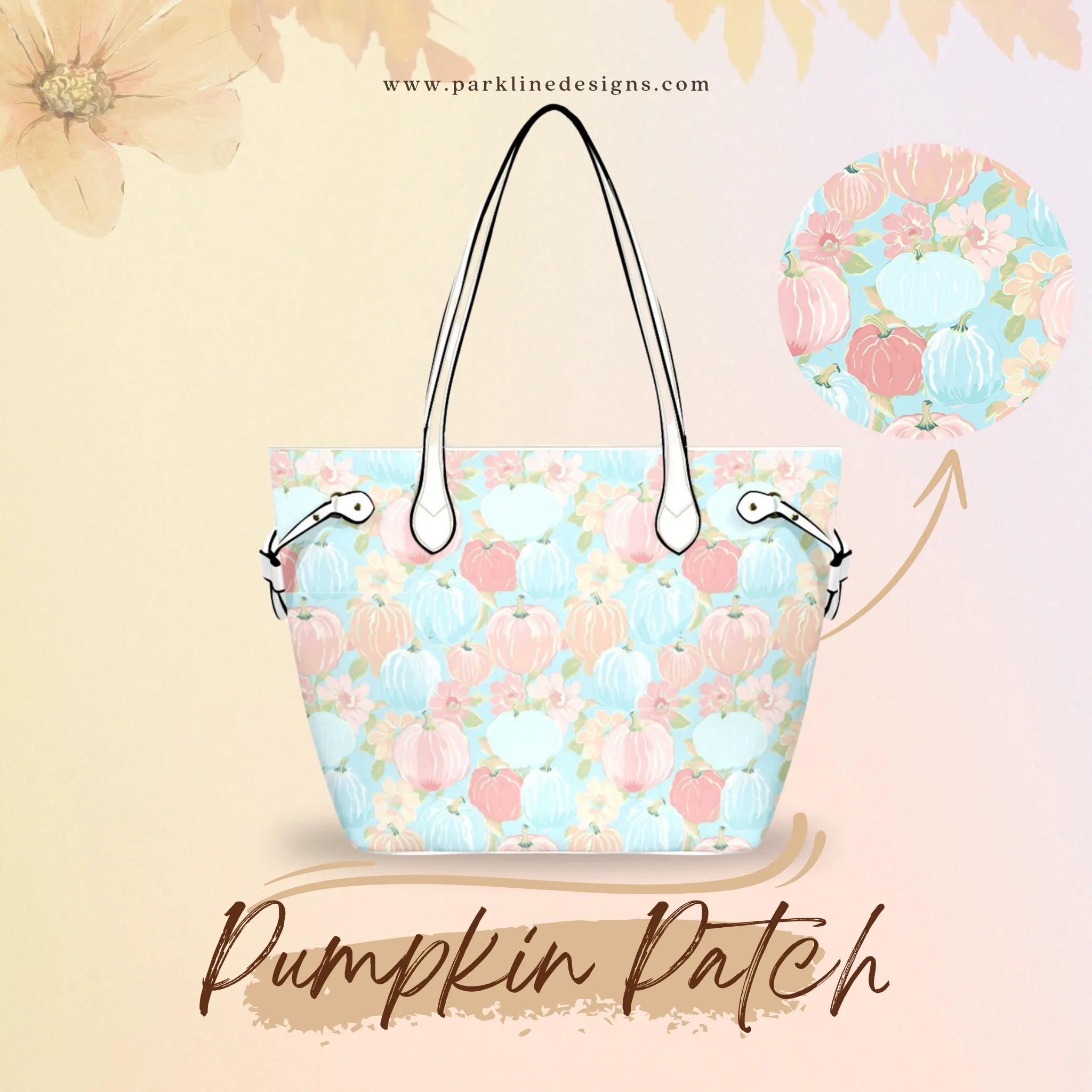 Pumpkin Patch Leather Bag| Perfect Autumn Gift for Her | Elegant & Durable Fashion Tote