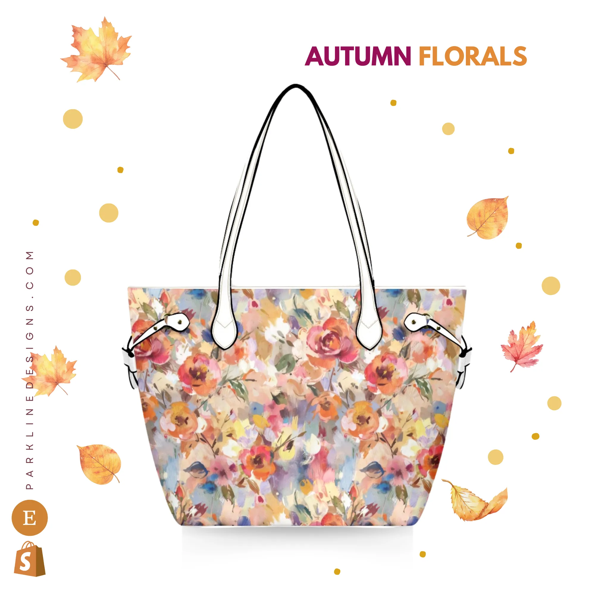 Pumpkin Patch Leather Bag| Perfect Autumn Gift for Her | Elegant & Durable Fashion Tote