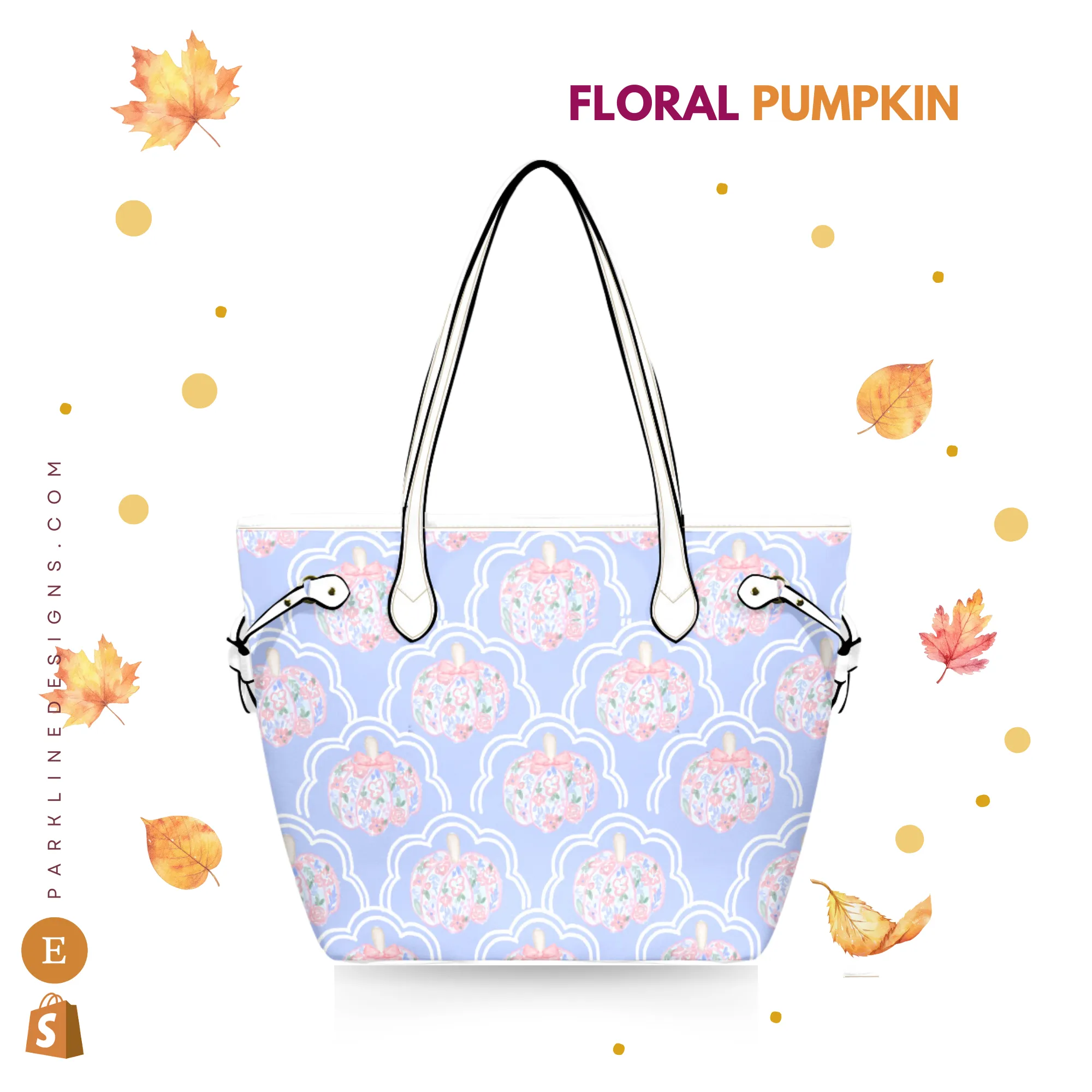 Pumpkin Patch Leather Bag| Perfect Autumn Gift for Her | Elegant & Durable Fashion Tote