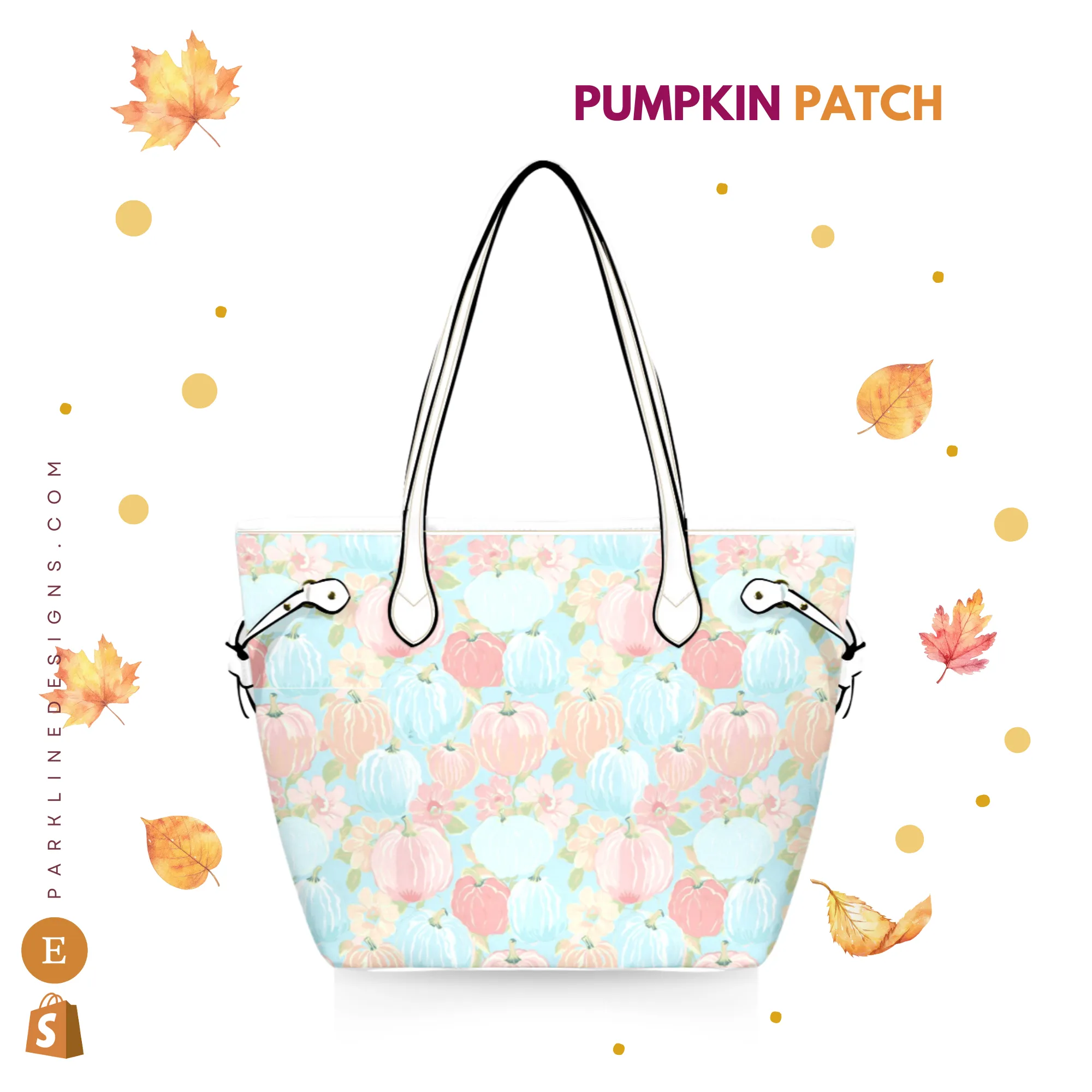 Pumpkin Patch Leather Bag| Perfect Autumn Gift for Her | Elegant & Durable Fashion Tote