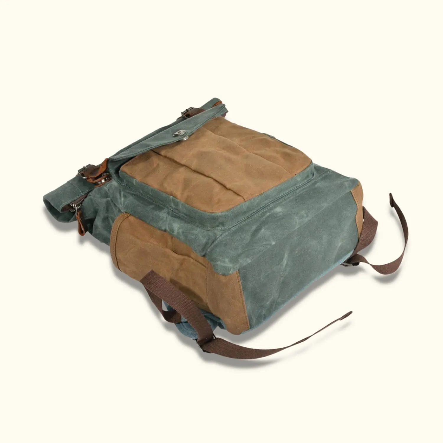 The Trail Master - Waxed Canvas Roll Top Backpack