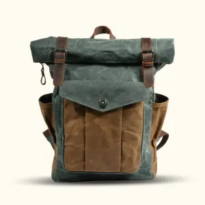 The Trail Master - Waxed Canvas Roll Top Backpack