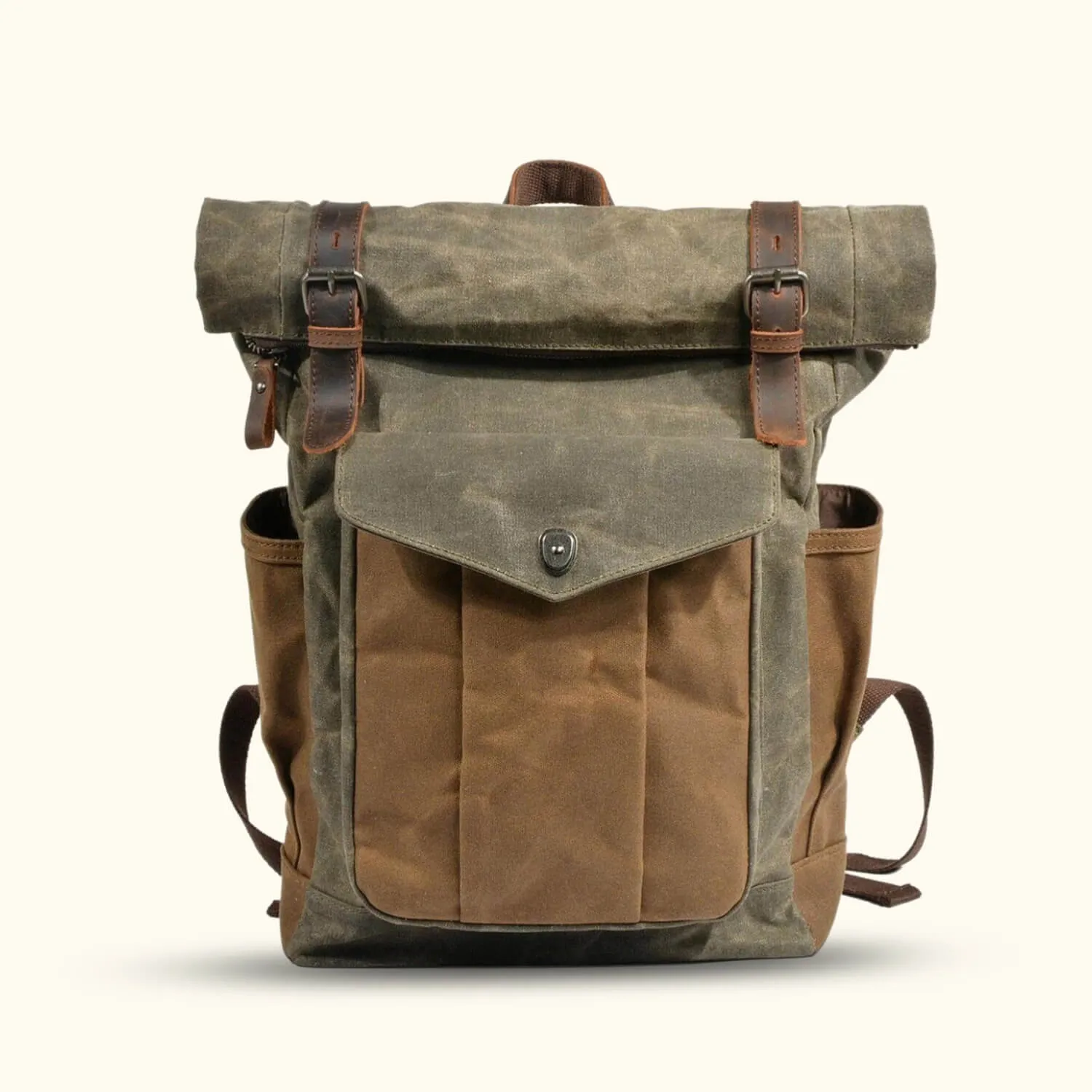 The Trail Master - Waxed Canvas Roll Top Backpack
