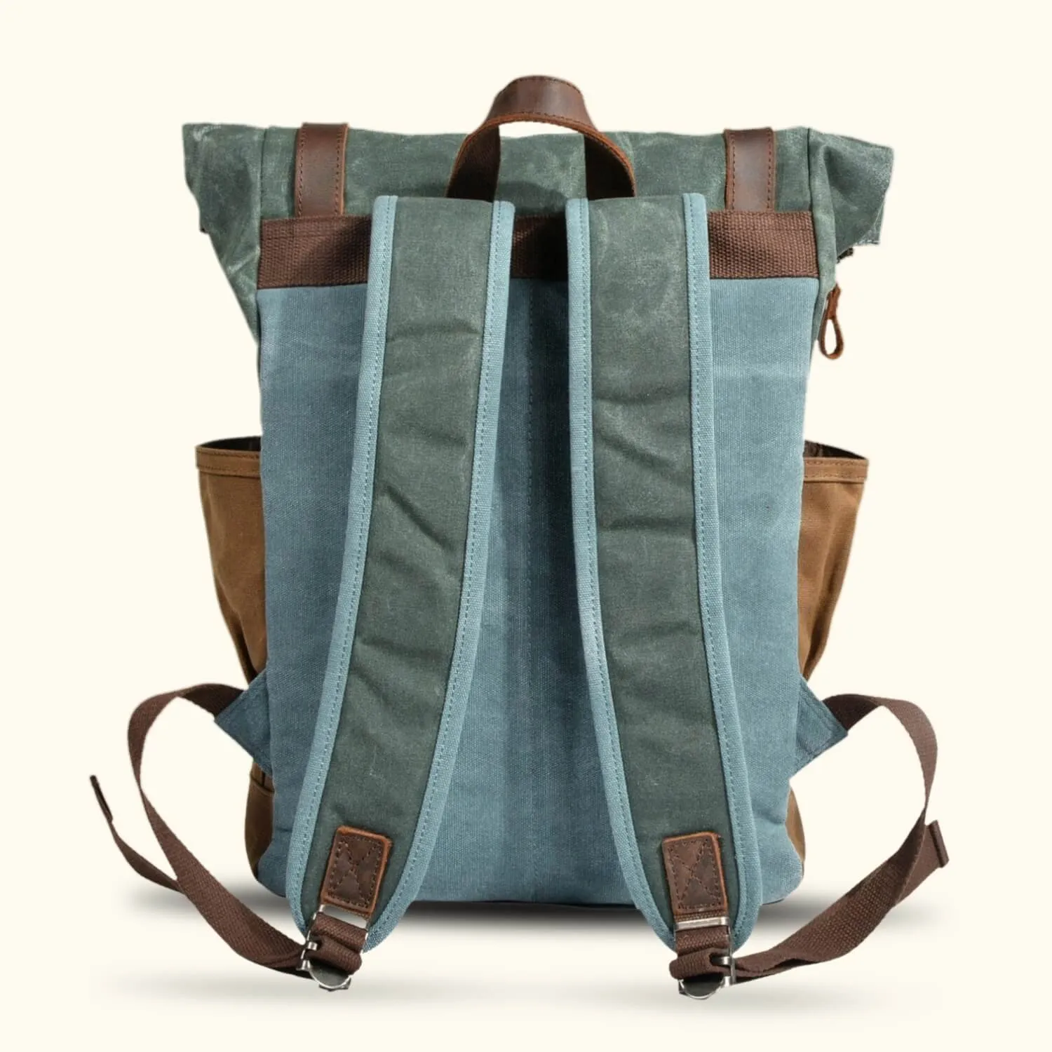 The Trail Master - Waxed Canvas Roll Top Backpack
