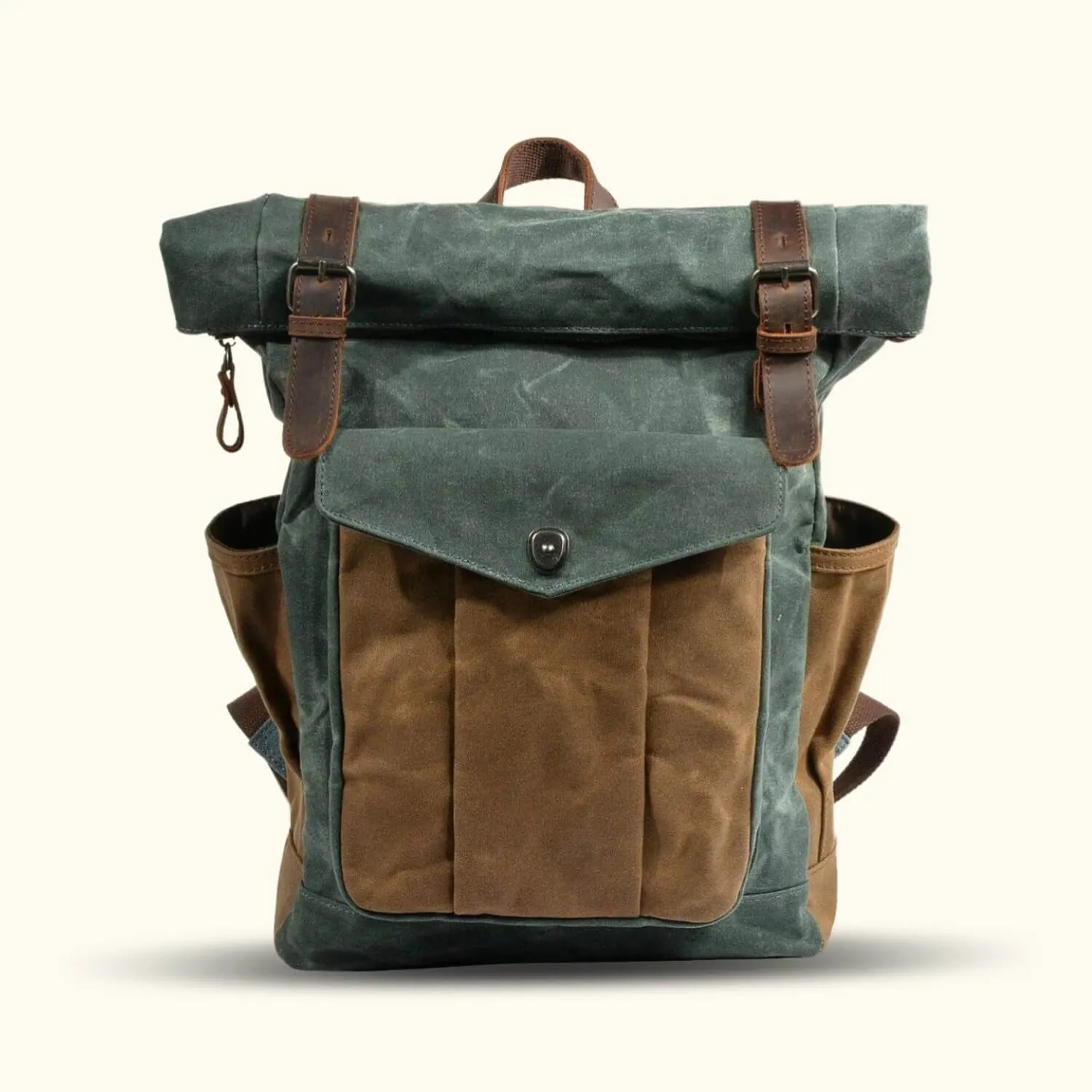 The Trail Master - Waxed Canvas Roll Top Backpack