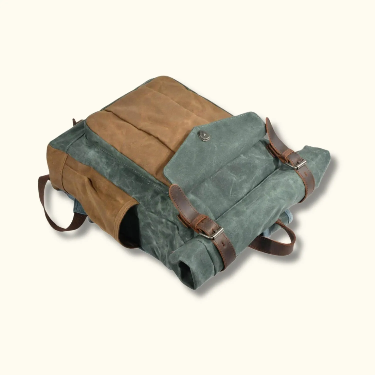 The Trail Master - Waxed Canvas Roll Top Backpack